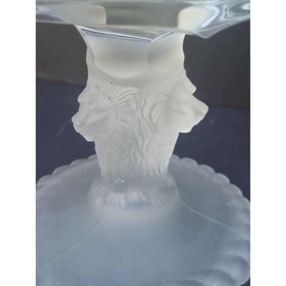 EAPG Glass Gillander & Son Compote Satin Lion Head Pedestal 1876 - Picture 3 of 4